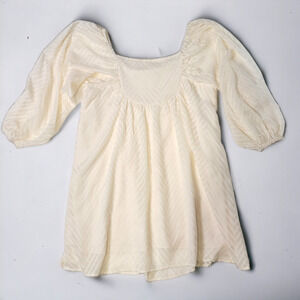 Boho Babydoll Lace Overlay Mini Dress Ivory NWOT Womens Size Large 12/14